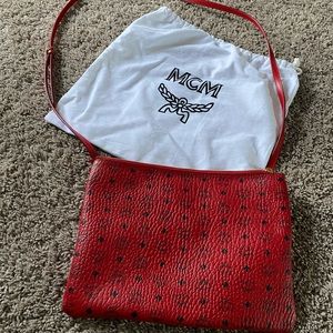 Authentic MCM Red Visetos Crossbody